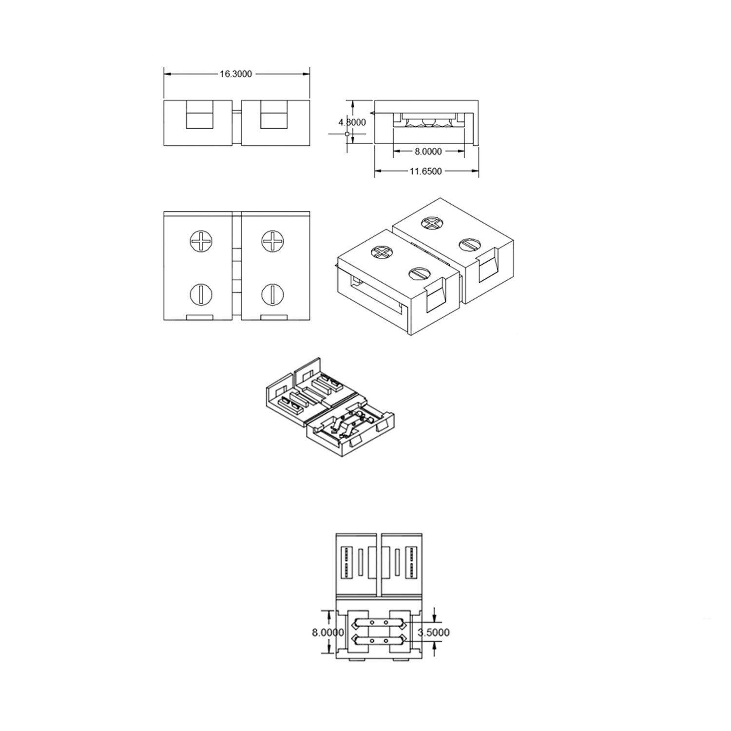 Σύνδεσμος κλιπ (max. 5A) C1-28 για 2-pin IP20 με πλάτος 8mm, βήμα12mm - Image 2