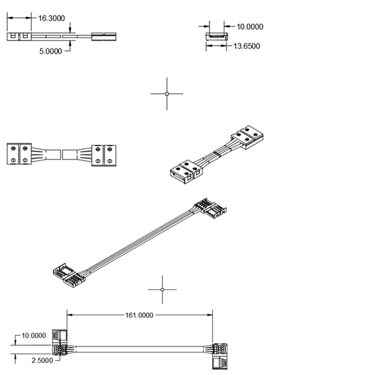 Clip-Σύνδεσμος με Καλώδιο για RGB LED Ταινίες 4-πολικός, Πλάτος 10mm - Image 2