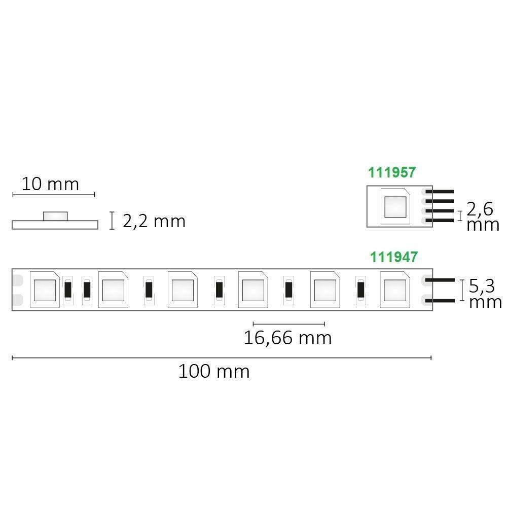 LED SIL-RGB Flexband, 24V DC, 14,4W, IP20, 5m Rolle, 60 LED/m – Bild 3