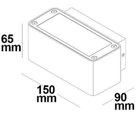 LED Επιτοίχιο Φωτιστικό Up&Down 4x3W CREE, IP54, Ανθρακί, Θερμό Λευκό - Image 2