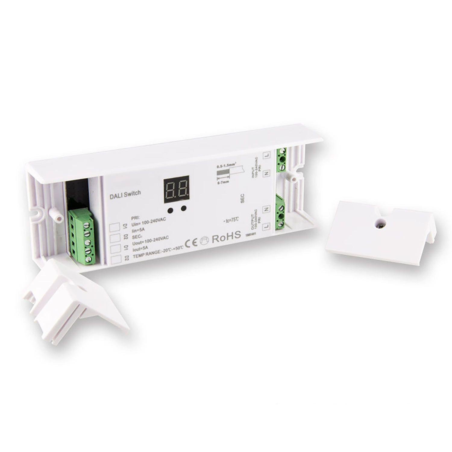 Ρελέ μεταγωγής διεύθυνσης DALI 1, 1 κανάλι, 100-240V AC, ικανότητα μεταγωγής 5A - Image 2