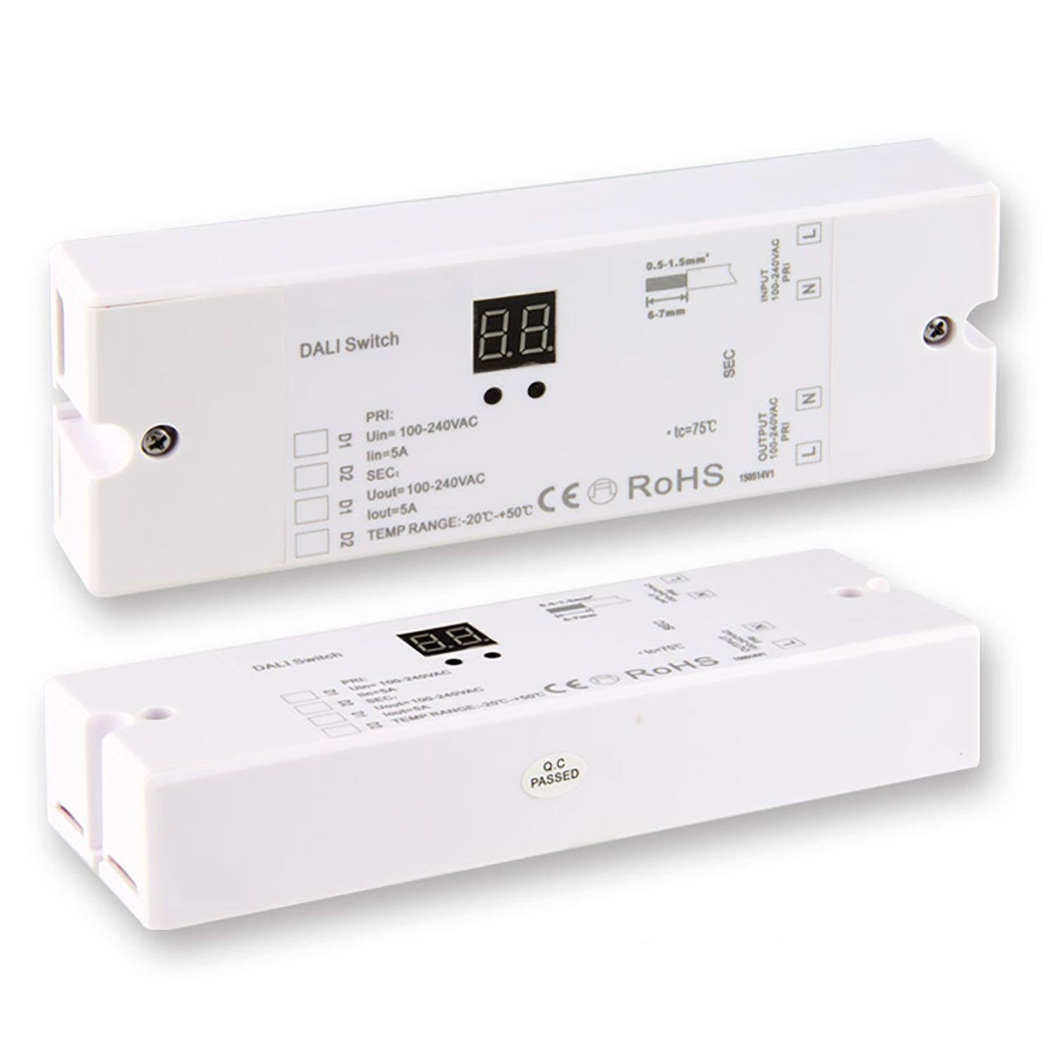 Ρελέ μεταγωγής διεύθυνσης DALI 1, 1 κανάλι, 100-240V AC, ικανότητα μεταγωγής 5A