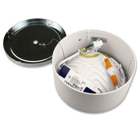 LED Aufbauleuchte LUNA 8W, weiß, rund, DN106,5, indirektes Licht, warmweiß, dimmbar – Bild 2