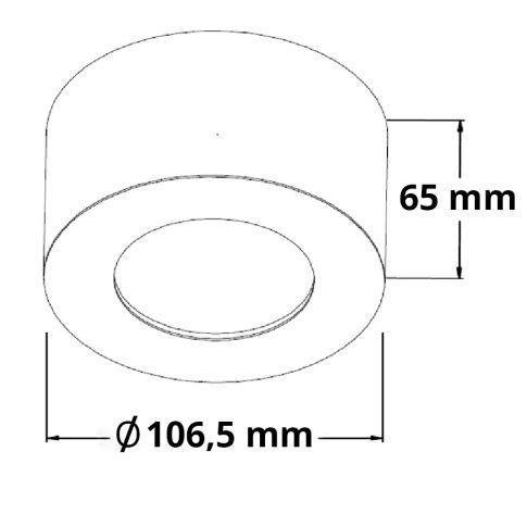 LED Aufbauleuchte LUNA 8W, weiß, rund, DN106,5, indirektes Licht, warmweiß, dimmbar – Bild 3