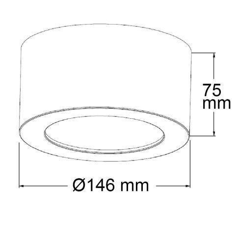 LED Aufbauleuchte LUNA 15W, weiß, rund, DN146, indirektes Licht, warmweiß – NK-2298 – Bild 3