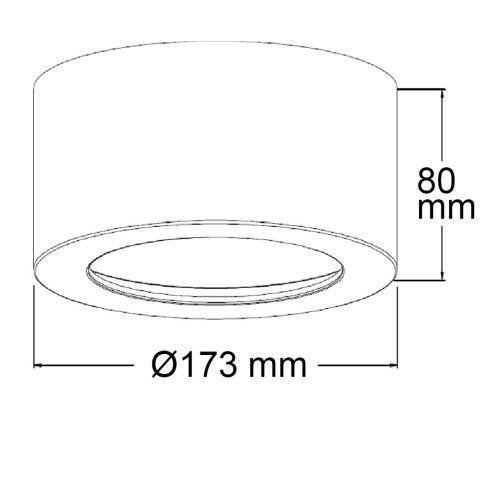 LED Aufbauleuchte LUNA 18W, weiß, rund, DN173, indirektes Licht, warmweiß – Bild 2