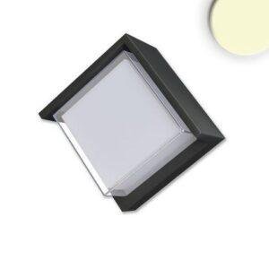 Φωτιστικό τοίχου LED τετράγωνο, 6W, IP54, μαύρη άμμος, ζεστό λευκό