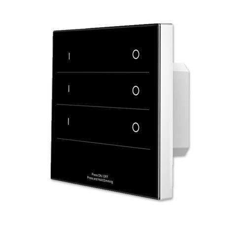Sys-Pro Single Colour 3 ζωνών ενσωματωμένο τηλεχειριστήριο αφής + έξοδος DMX, μαύρο, 230V