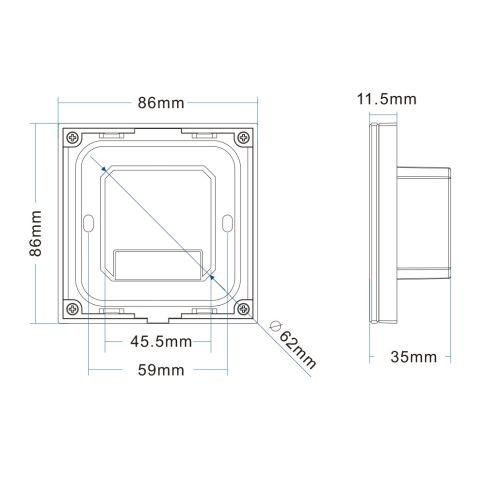 Sys-Pro Single Colour 3 ζωνών ενσωματωμένο τηλεχειριστήριο αφής + έξοδος DMX, μαύρο, 230V - Image 2