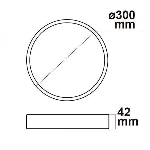LED Deckenleuchte PRO schwarz, 30W, rund, DN300, ColorSwitch 2700|3000|4000K, dimmbar – Bild 2