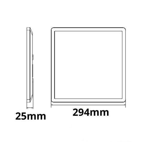 LED Deckenleuchte Slim300 Up&Down, schwarz, 18W, eckig, 300x300mm, warmweiß – Bild 2
