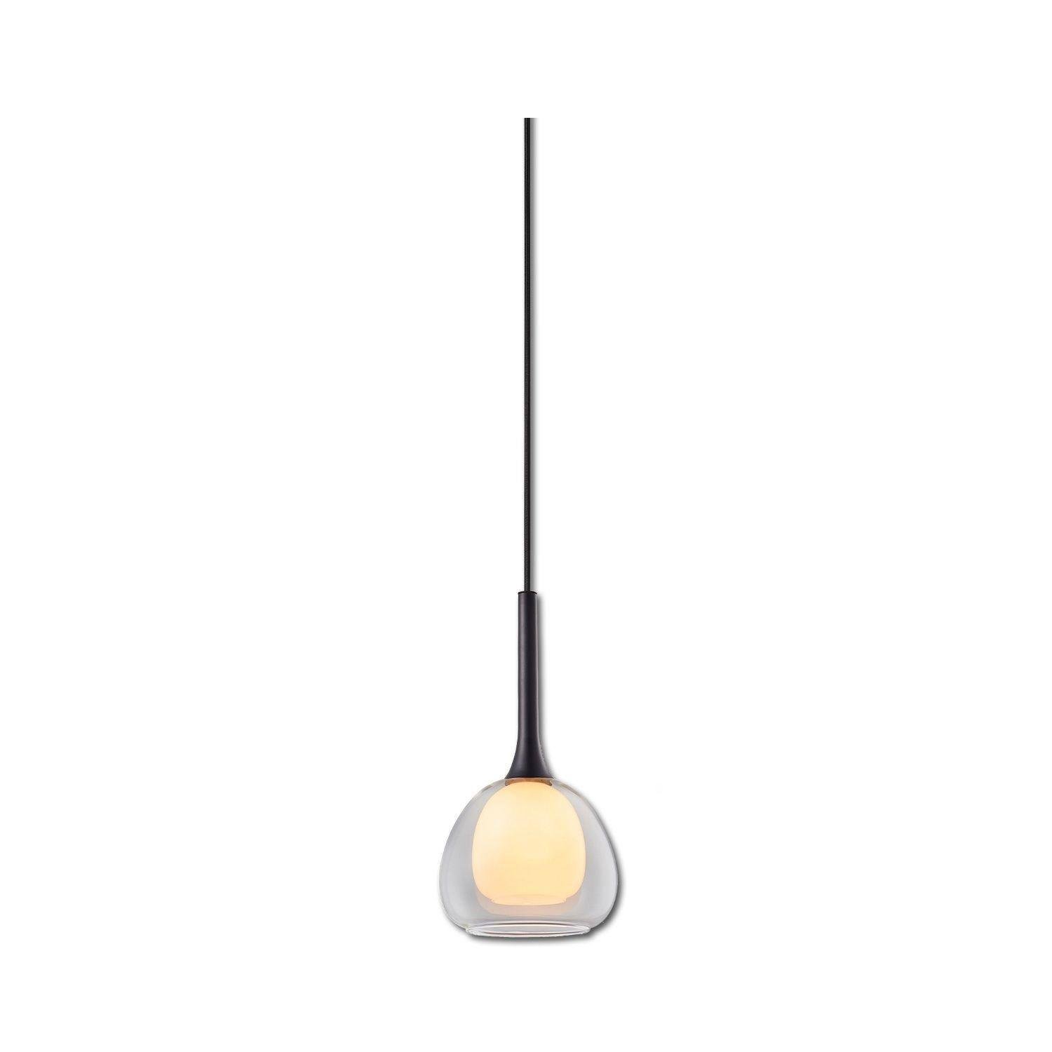 Pendelleuchte, clear/white Glas, E14, 50-300cm