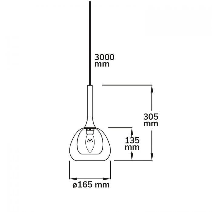 Pendelleuchte, clear/white Glas, E14, 50-300cm – Bild 2