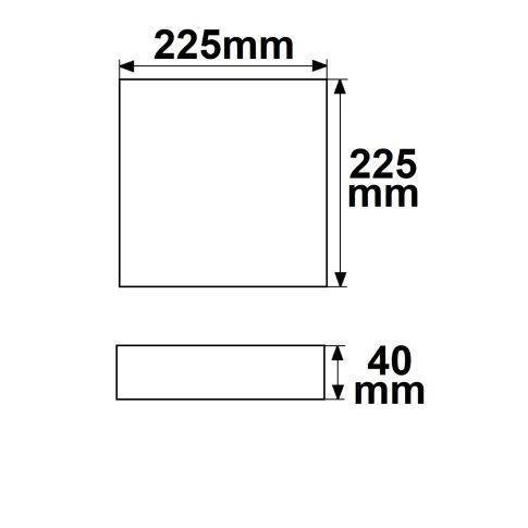LED Deckenleuchte PRO schwarz, 24W, eckig, 225x225mm, ColorSwitch 2700|3000|4000K, dimmbar – Bild 4