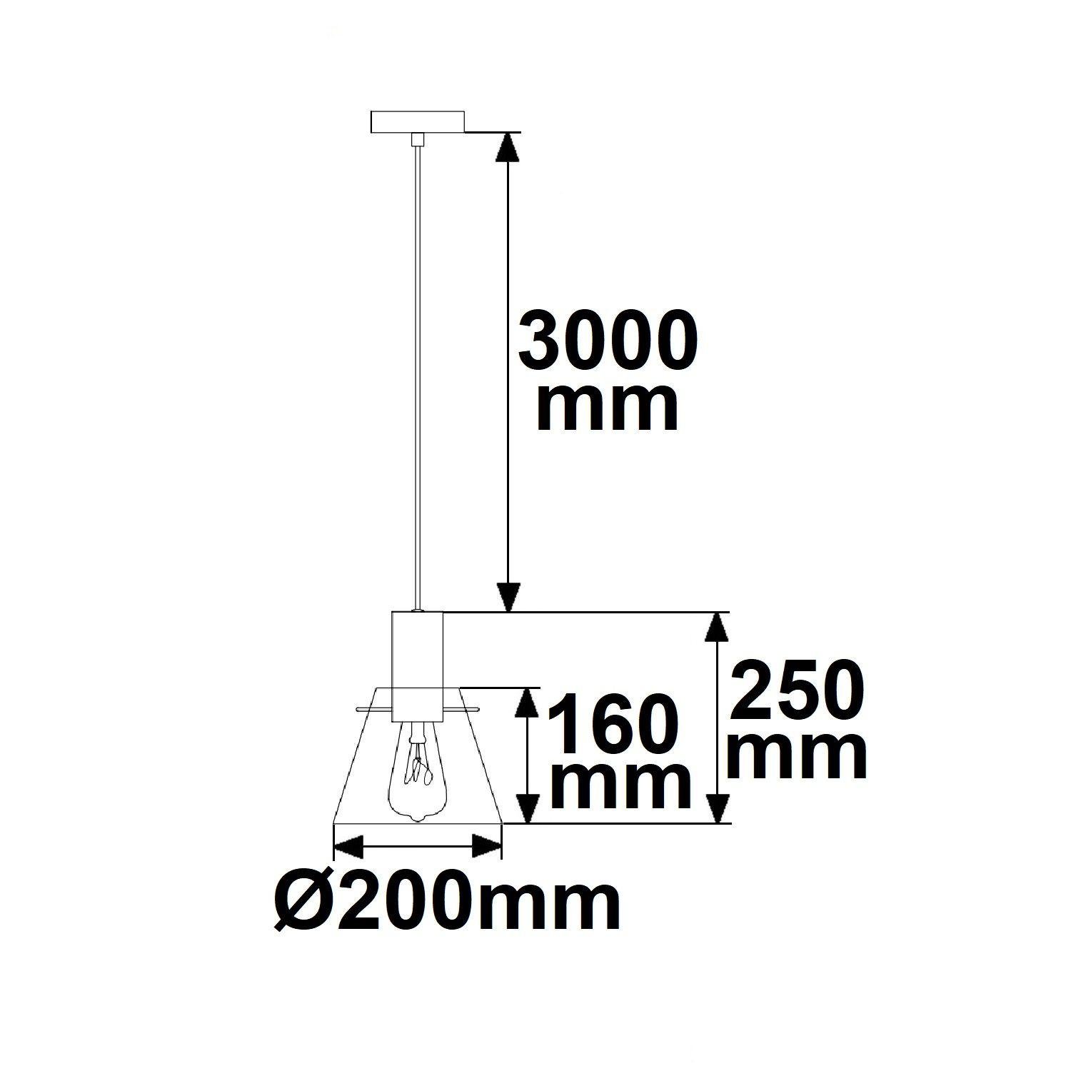 Κρεμαστό φωτιστικό, μαύρο γυαλί, E27, 20cm, 50-300cm, χωρίς λαμπτήρα - Image 2