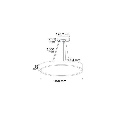 LED Hängeleuchte UGR<19 2H, schwarz, 20W|30W, IP42, DN400, 2700|3000|4000K, dimmbar, exkl. Kabel – Bild 2