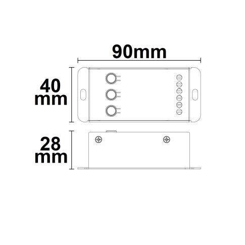 Sys-Pro ασύρματο multi-PWM RGB dimmer με κουμπιά χειρισμού, 3 καναλιών, 12-24V DC 12-18A - Image 3