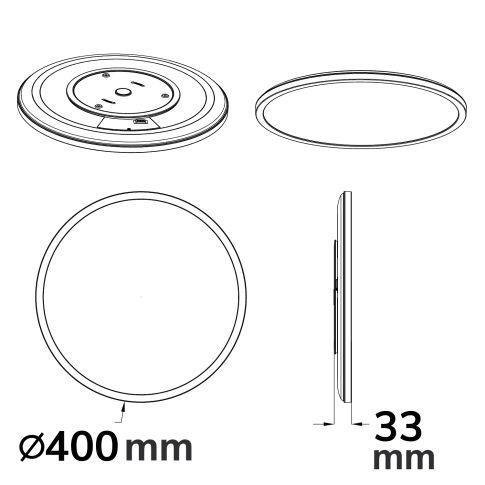 LED Deckenleuchte Slim400 PRO, 25W, weiß, rund, IP44, DN400, 3000|4000|5000K, Up&Down – Bild 4