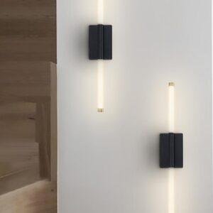 Led Απλίκα Τοίχου Μαύρο-Χρυσό Up-Down 7Watt 3700Κ