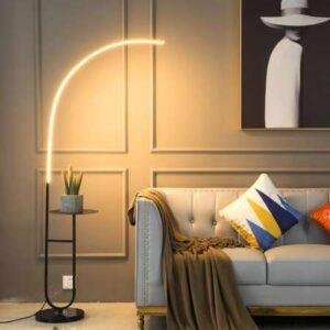 Φωτιστικό Δαπέδου LED CHICAGO με Τραπεζάκι, 13W, Dimmable, 3 Αποχρώσεις Λευκού, Μαύρο