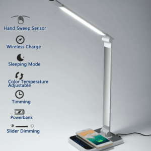 Φωτιστικό Γραφείου LED DES-01 – 18W, Touch Control, Ασύρματη Φόρτιση, Αισθητήρας Κίνησης, Dimmable, 3 σε 1 Φως