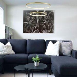 LED Pendelleuchte TOLEDO Gold 85W – Dimmbar mit Fernbedienung & 3 Lichtfarben (Kalt/Neutral/Warmweiß)