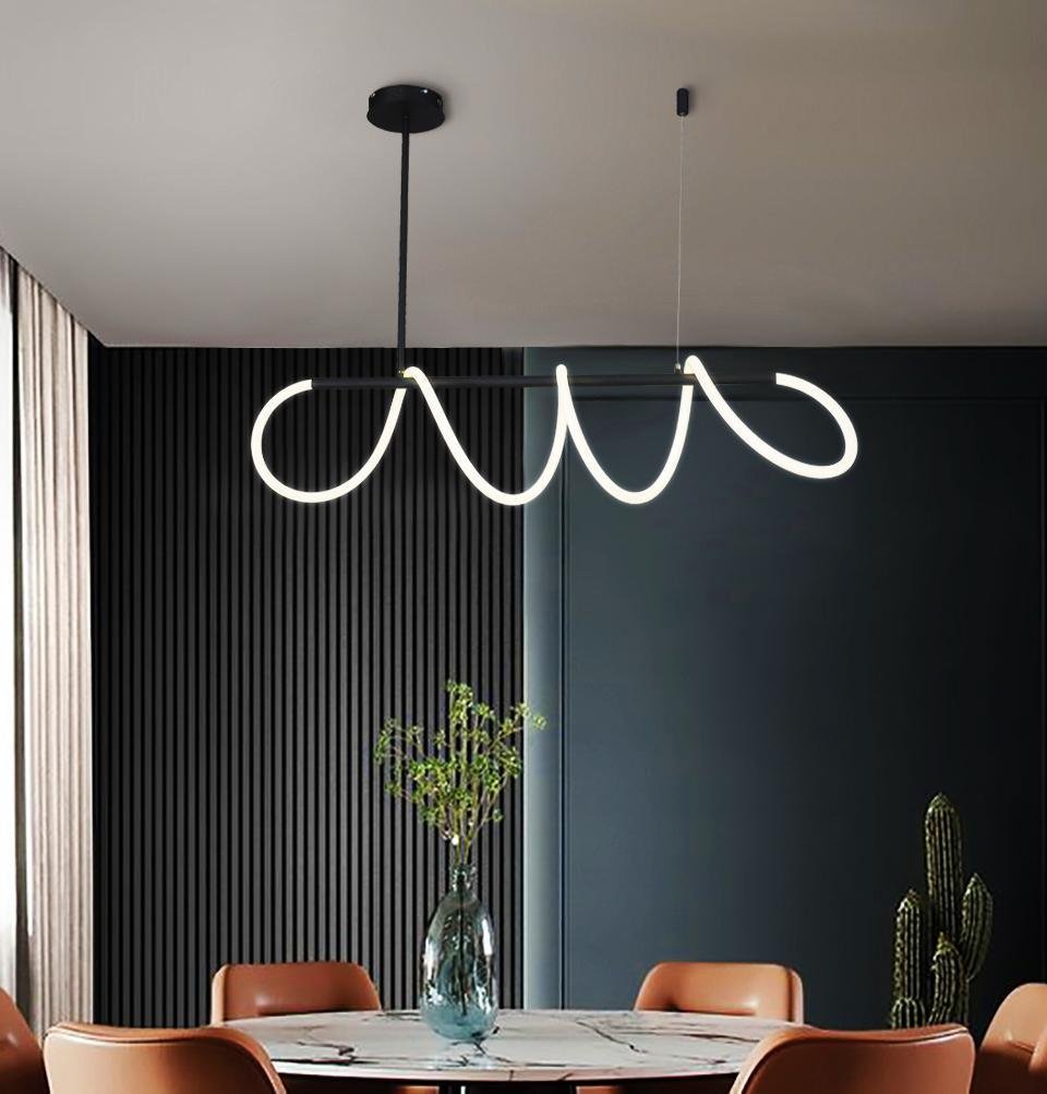 Κρεμαστό Φωτιστικό LED LYON, 57W, 5700lm, Φυσικό Λευκό 3700K, Μαύρο