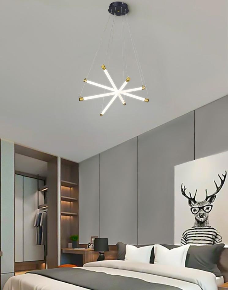 Κρεμαστό Φωτιστικό LED LORIENT, 30W, 3000lm, Φυσικό Λευκό 3700K, Μαύρο + Χρυσό