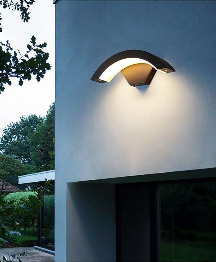Απλίκα Τοίχου LED 18W IP65 Θερμό Λευκό 3000K Μαύρη