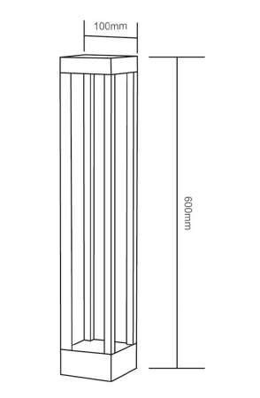 LED Gartenleuchte 7W 3000K Schwarz, Aluminium, 60 cm – Bild 2