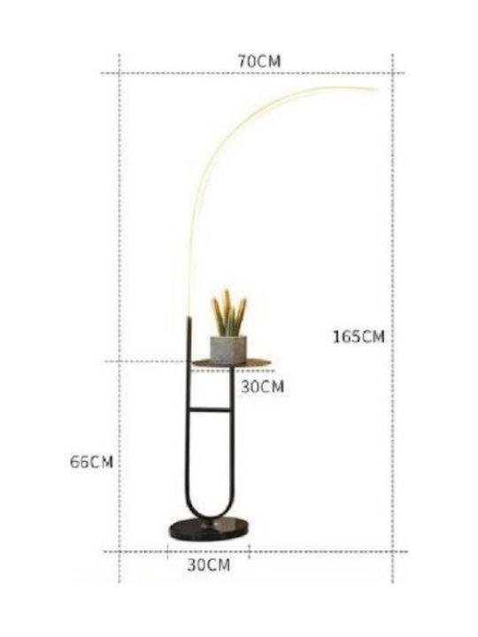 Φωτιστικό Δαπέδου LED CHICAGO με Τραπεζάκι, 13W, Dimmable, 3 Αποχρώσεις Λευκού, Μαύρο - Image 4