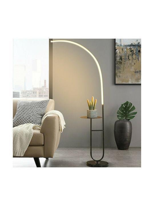 Φωτιστικό Δαπέδου LED CHICAGO με Τραπεζάκι, 13W, Dimmable, 3 Αποχρώσεις Λευκού, Μαύρο - Image 2