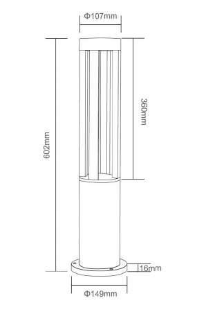 Atman LED Gartenleuchte 10W 3000K IP65 Schwarz, 60 cm – Bild 3