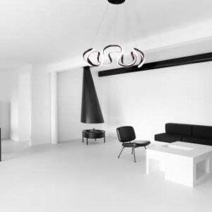 LED Pendelleuchte IBIZA, 94W, Dimmbar, 3+1 Lichtfarben, Kabellose Fernbedienung, Schwarz