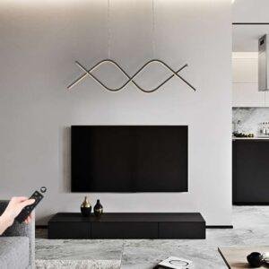 LED Φωτιστικό Οροφής Κρεμαστό LUGO Μαύρο Dimmable με Ασύρματο Τηλεχειριστήριο