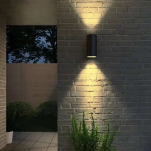 LED Außenwandleuchte Up & Down 2x3W – IP65, 3000K, Schwarz