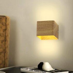 LED Wandleuchte Up Down Holzoptik, Warmweiß 3000K, 5W