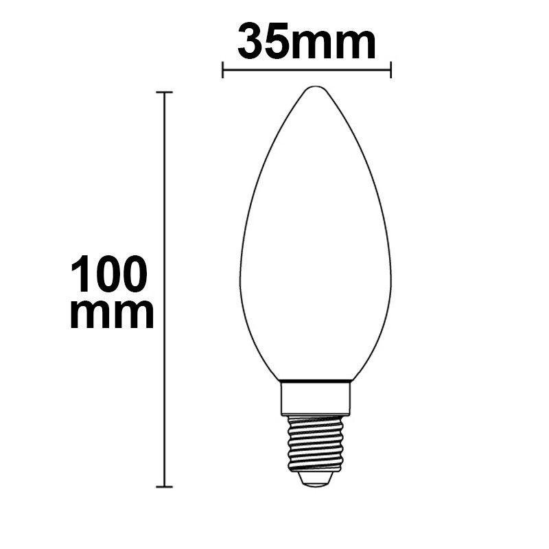 Λάμπα LED Κερί E14 4W Διάφανη Θερμό Λευκό 2700K Dimmable (Ρυθμιζόμενη Ένταση) - Image 4