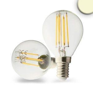 E14 LED Λάμπα, 4W, διάφανη, θερμό λευκό φως, ρυθμιζόμενη (dimmable)