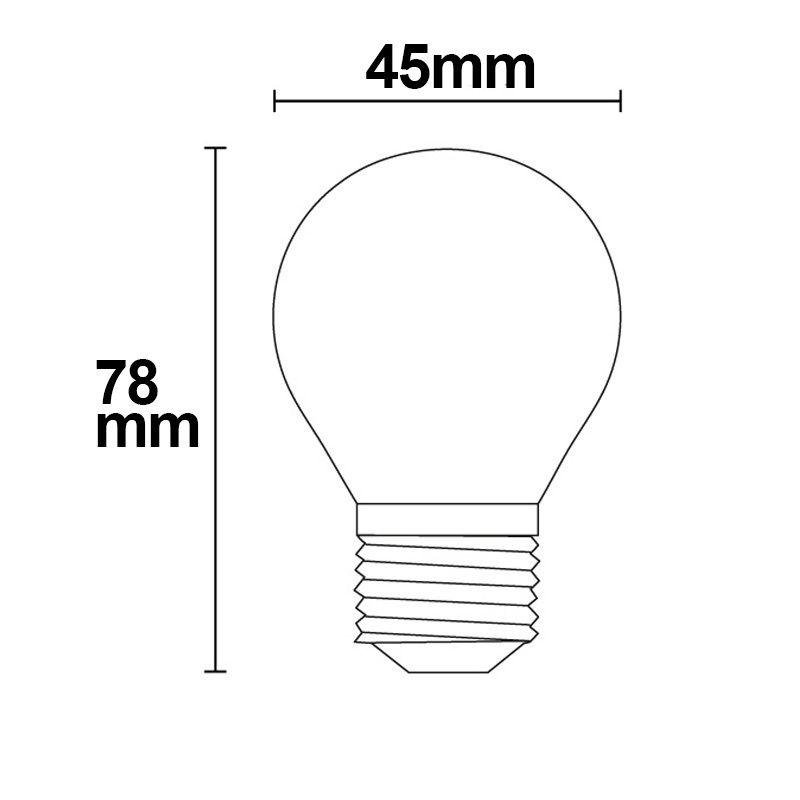 Λάμπα LED E27 4W Ματ Θερμό Λευκό Φως Dimmable - Image 3