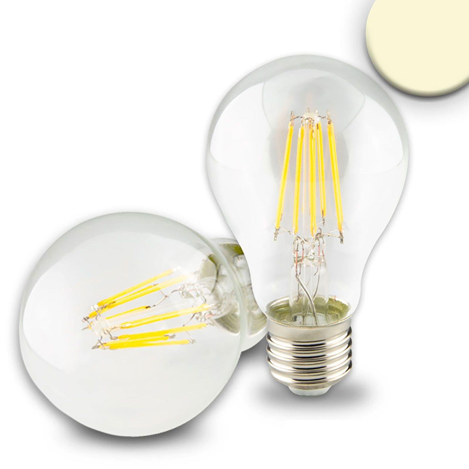 Λάμπα LED E27 8W Διάφανη, Θερμό Λευκό 2700K, Dimmable 360°