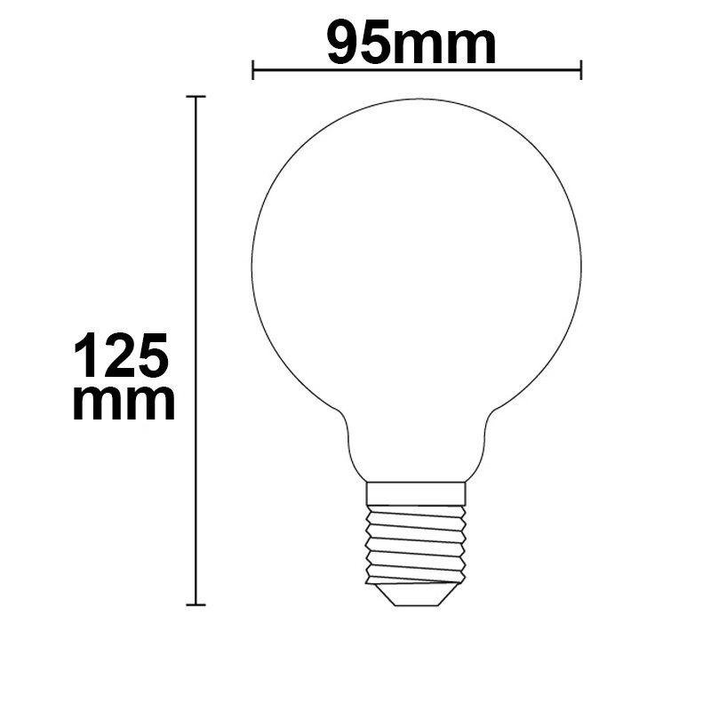Λάμπα LED E27 G95 8W 2700K Θερμό Λευκό, 360°, Ματ, Dimmable - Image 3