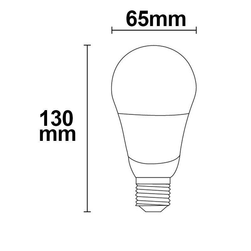 Λαμπτήρας LED E27 A60, 15W, 240°, Ματ, Θερμό Λευκό - Image 3