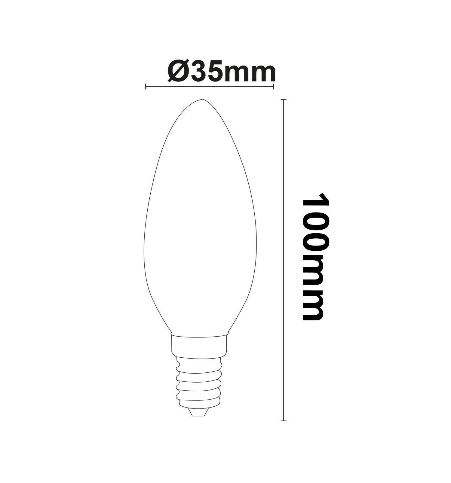 LED Λάμπες Κερί E14, 4W, Διαφανείς, Θερμό Λευκό, Σετ 3 Τεμαχίων - Image 3