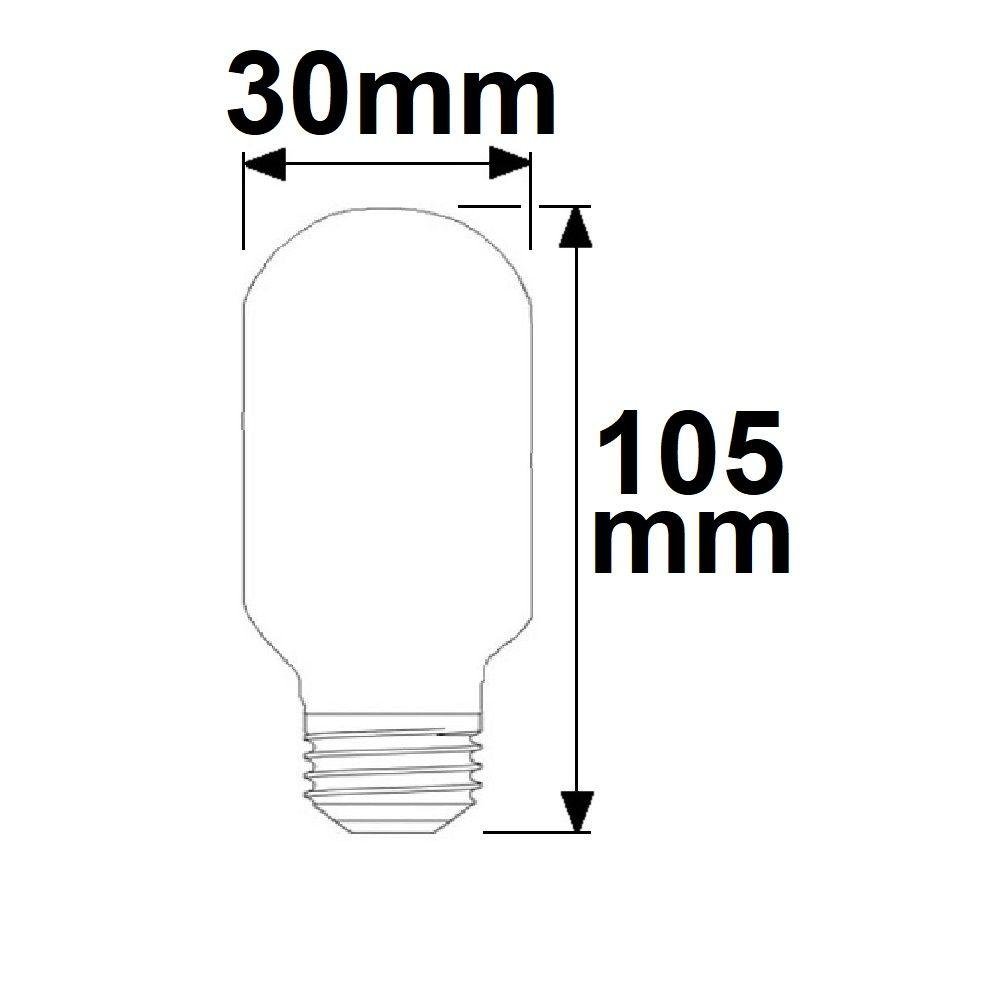 Λαμπτήρας LED Filament E27 T30, 8W, 360°, Θερμό Λευκό, Ρυθμιζόμενης Έντασης - Image 3