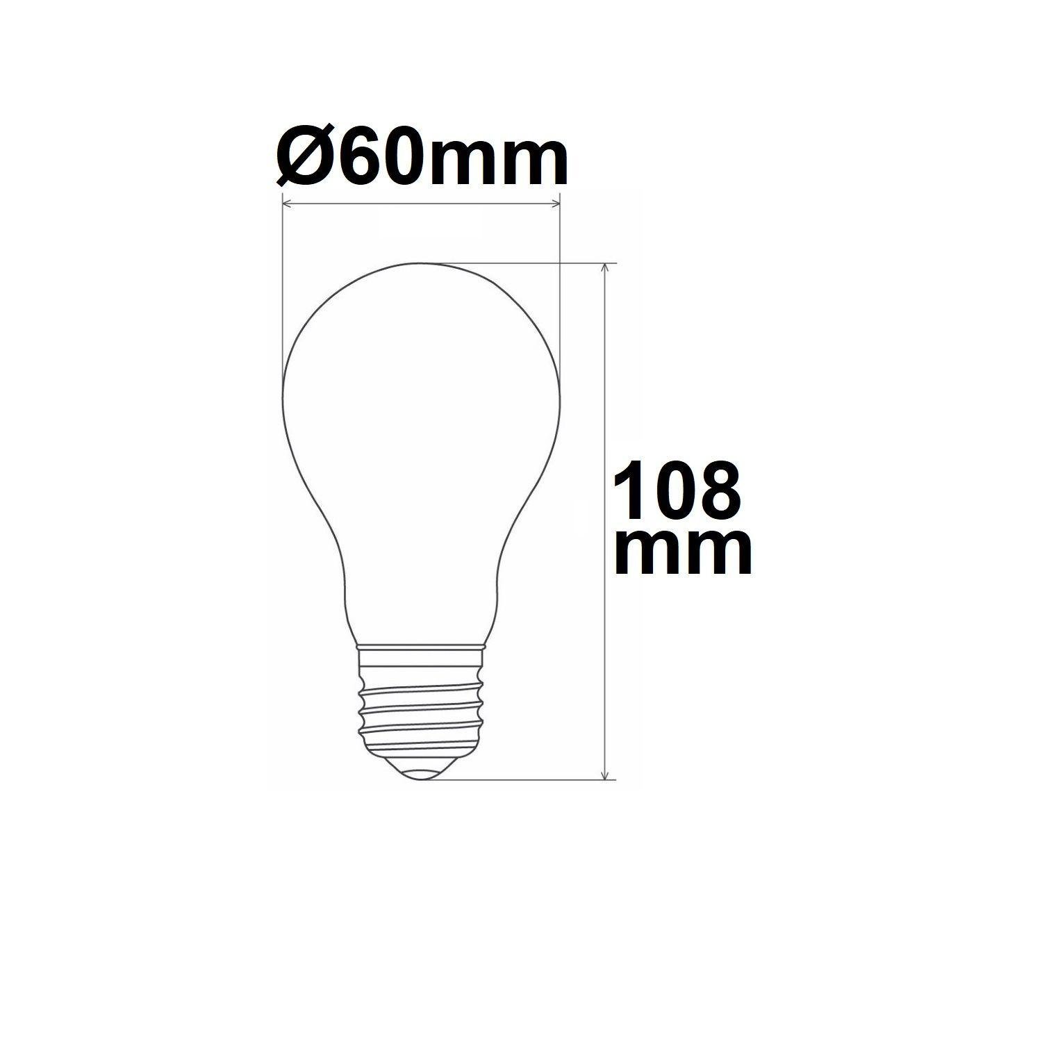 Λαμπτήρας LED E27 A60, 4W, Διαυγής, 215 lm/W, Θερμό Λευκό - Image 3