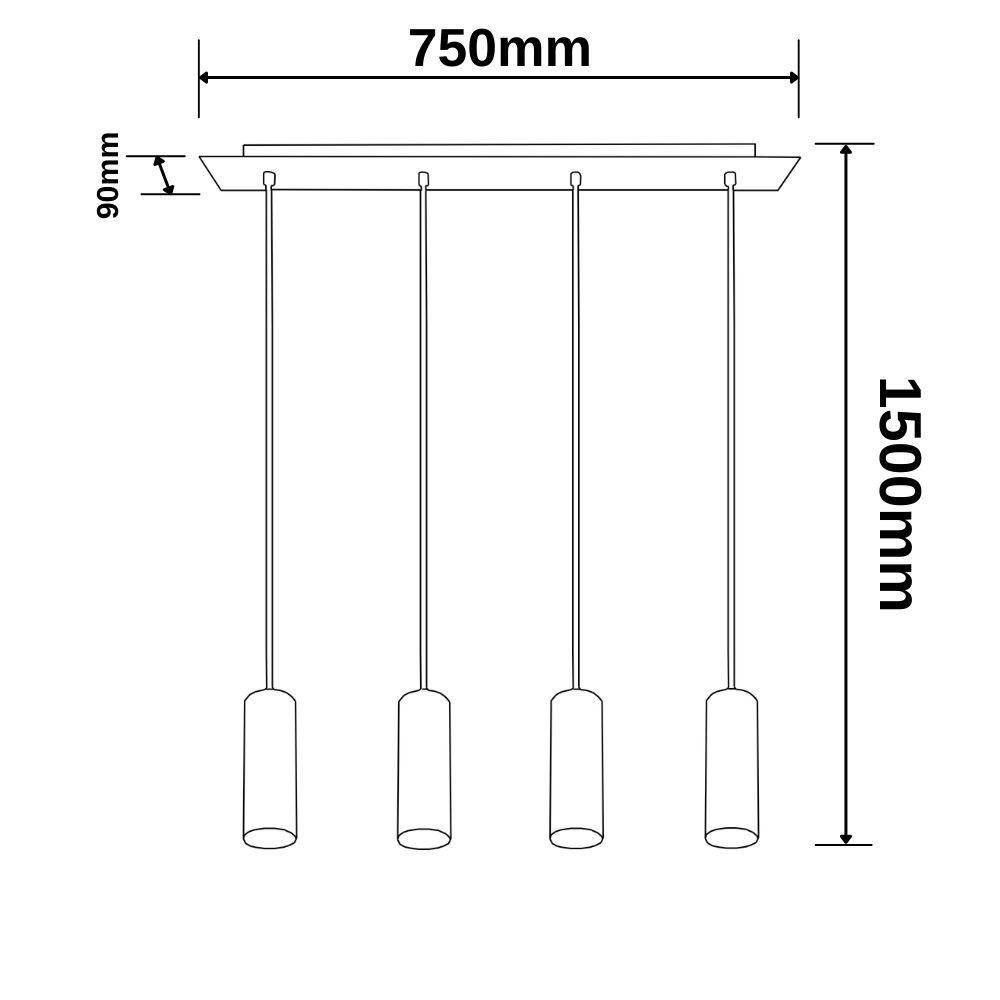 Hängeleuchte nickel matt, 4xGU10 Fassung, exkl. Leuchtmittel – Bild 2