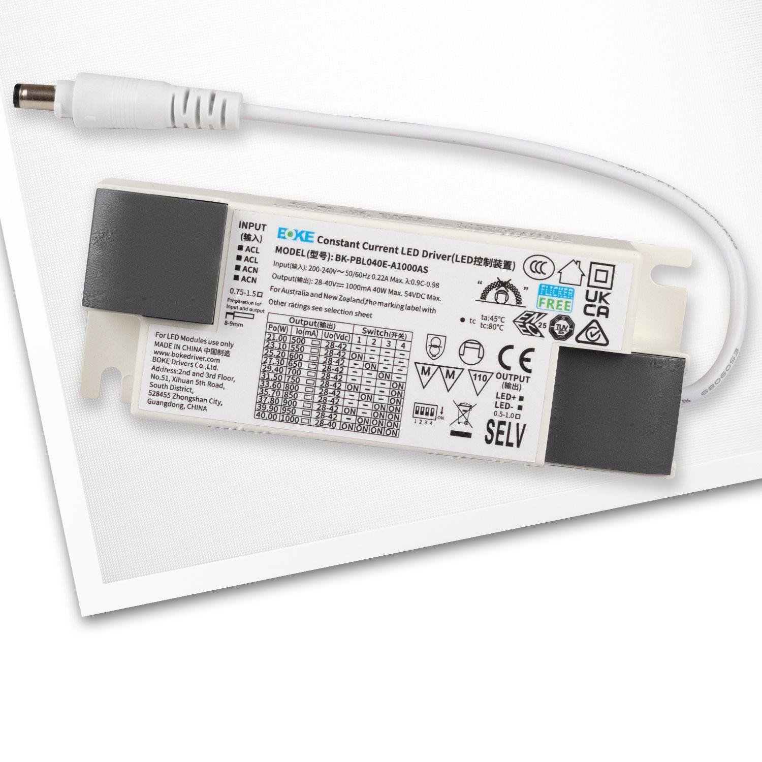 Led Πάνελ LED Οροφής 120x30cm 36W UGR<19, 3000K, PowerSwitch 21–40W, Λευκό RAL9016 - Image 3