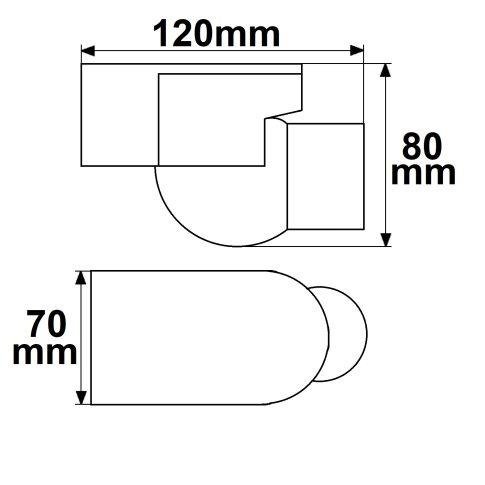 Ανιχνευτής Κίνησης PIR Μαύρος 230V, 180°, 10m, IP44 – Επιτοίχια Τοποθέτηση για Εσωτερική & Εξωτερική Χρήση - Image 2