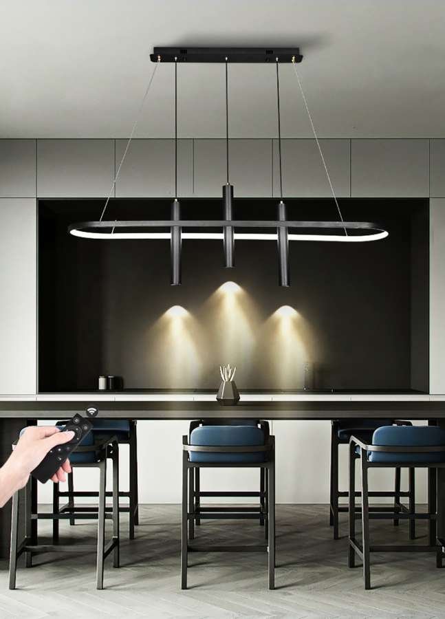 LED Pendelleuchte CADIZ BLACK – 73W, Dimmbar, 3 Lichtfarben, mit Funkfernbedienung – Bild 2